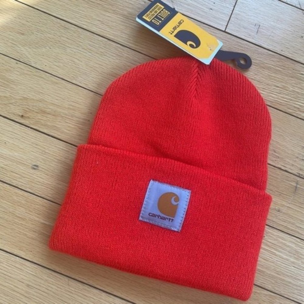 CARHARTT KNIT CUFFED BEANIE FIRE RED UNISEX